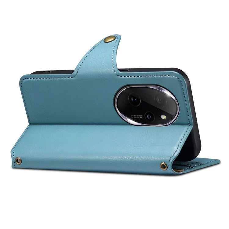 DENIOR For Honor 100 Pro 5G Case PU Leather Phone Wallet Cover with Stand