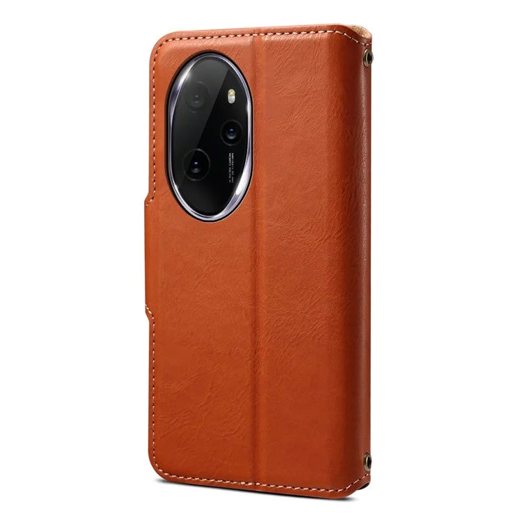 DENIOR For Honor 100 Pro 5G Case PU Leather Phone Wallet Cover with Stand