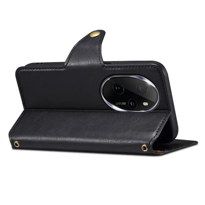 DENIOR For Honor 100 Pro 5G Case PU Leather Phone Wallet Cover with Stand