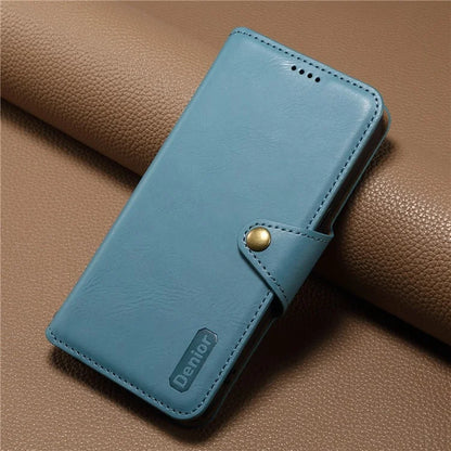 DENIOR For Honor Magic5 Pro Wallet Case Cowhide Texture PU Leather Stand Phone Cover