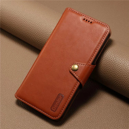 DENIOR For Honor Magic5 Pro Wallet Case Cowhide Texture PU Leather Stand Phone Cover
