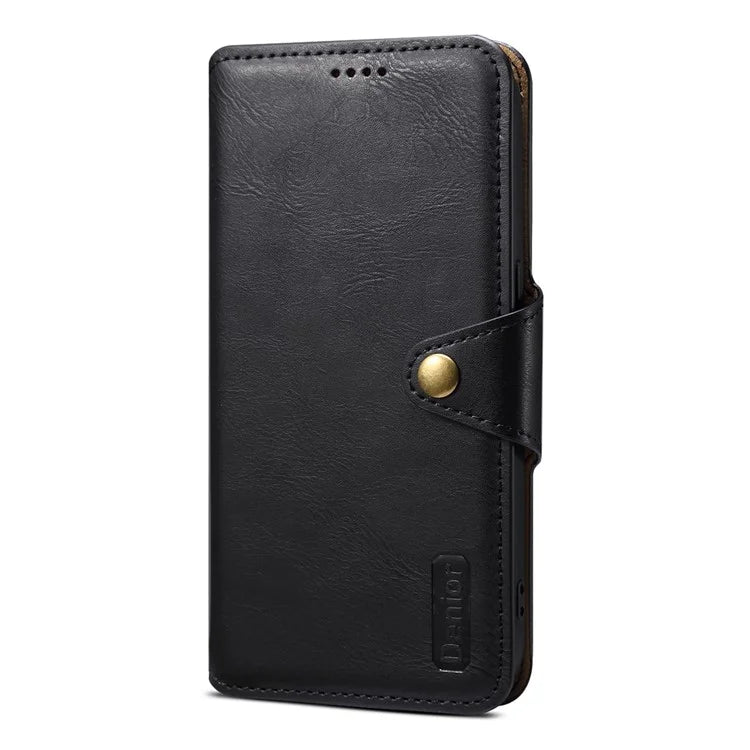 DENIOR For Honor Magic5 Pro Wallet Case Cowhide Texture PU Leather Stand Phone Cover