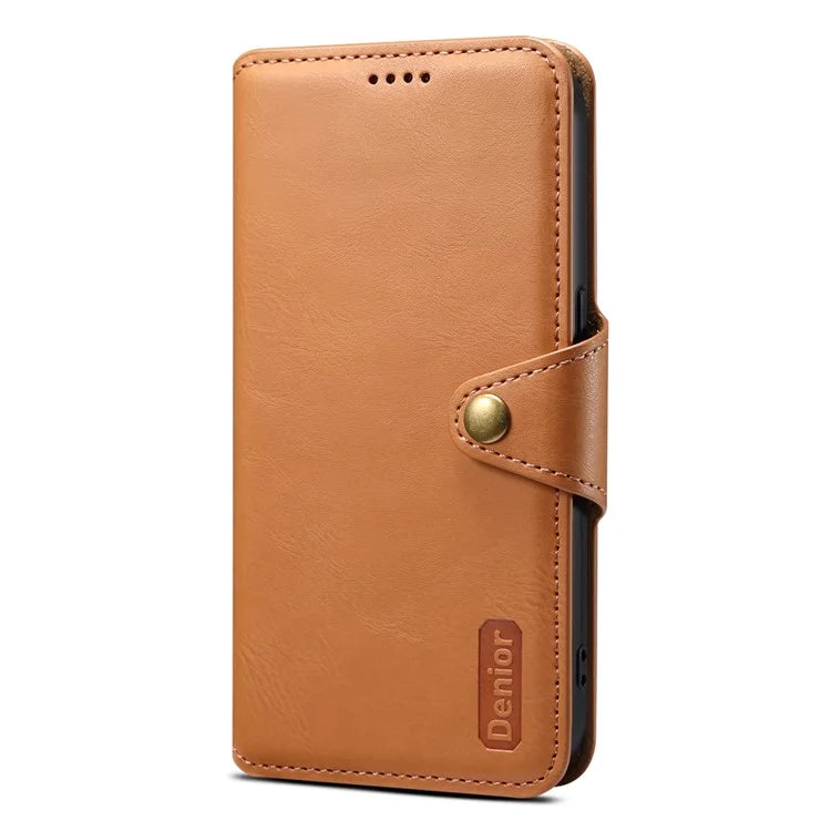 DENIOR For Honor Magic5 Case Wallet Leather Phone Cover Magnetic Button Closure