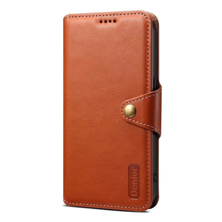 DENIOR For Honor Magic5 Case Wallet Leather Phone Cover Magnetic Button Closure