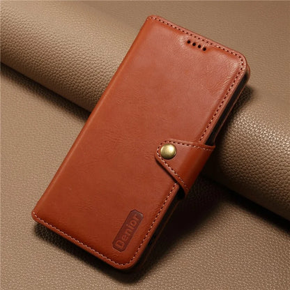 DENIOR For Honor Magic5 Case Wallet Leather Phone Cover Magnetic Button Closure