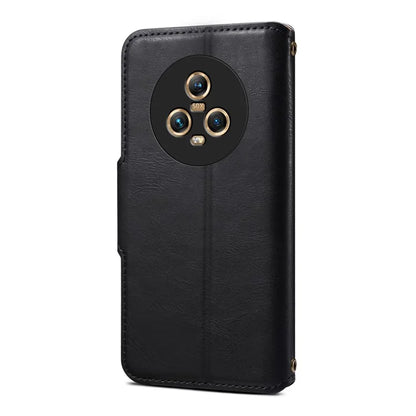DENIOR For Honor Magic5 Case Wallet Leather Phone Cover Magnetic Button Closure
