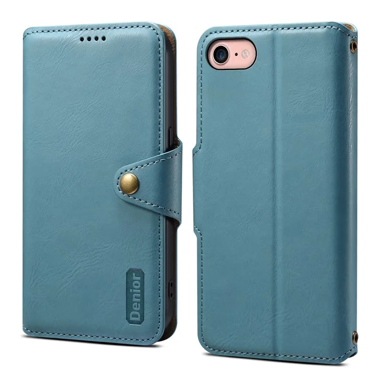 DENIOR For iPhone 7 / 8 / SE (2020) / SE (2022) Case PU Leather Wallet Card Slot Phone Cover