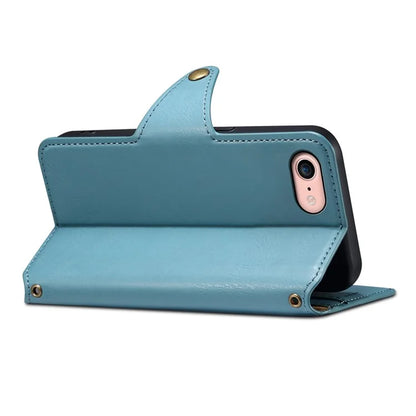 DENIOR For iPhone 7 / 8 / SE (2020) / SE (2022) Case PU Leather Wallet Card Slot Phone Cover