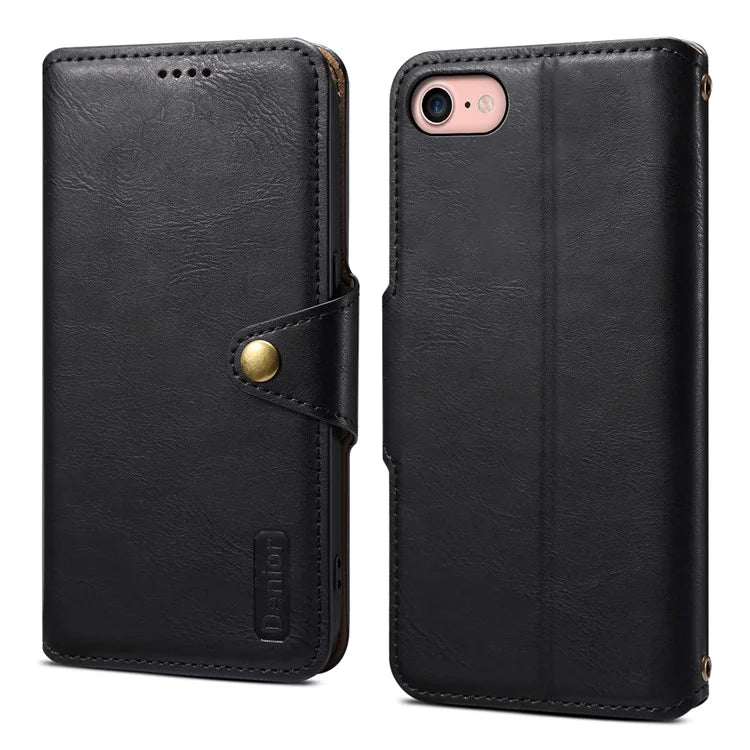 DENIOR For iPhone 7 / 8 / SE (2020) / SE (2022) Case PU Leather Wallet Card Slot Phone Cover
