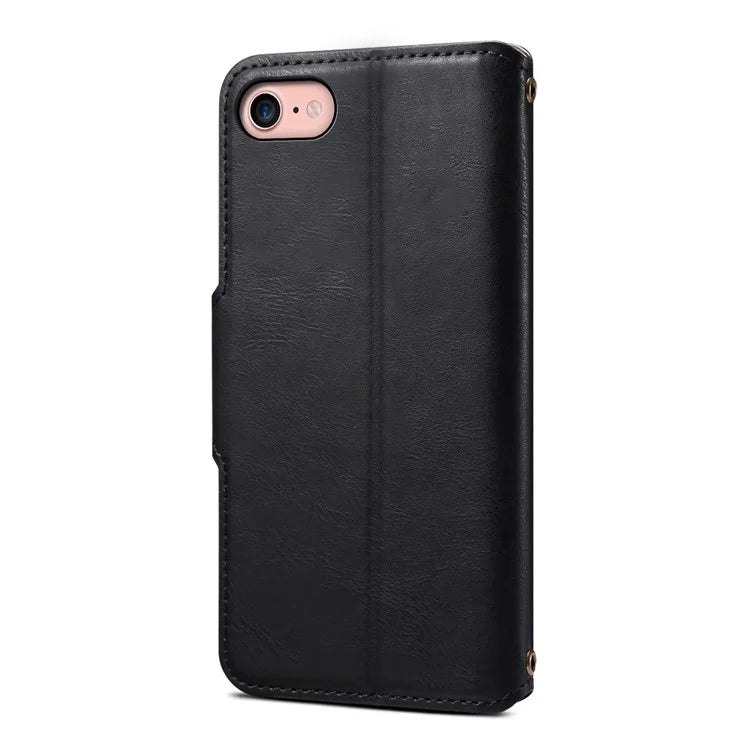 DENIOR For iPhone 7 / 8 / SE (2020) / SE (2022) Case PU Leather Wallet Card Slot Phone Cover