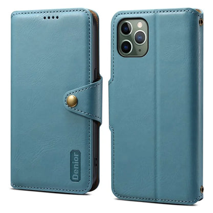DENIOR For iPhone 11 Pro Case Cowhide Texture Wallet Anti-drop Leather Phone Cover