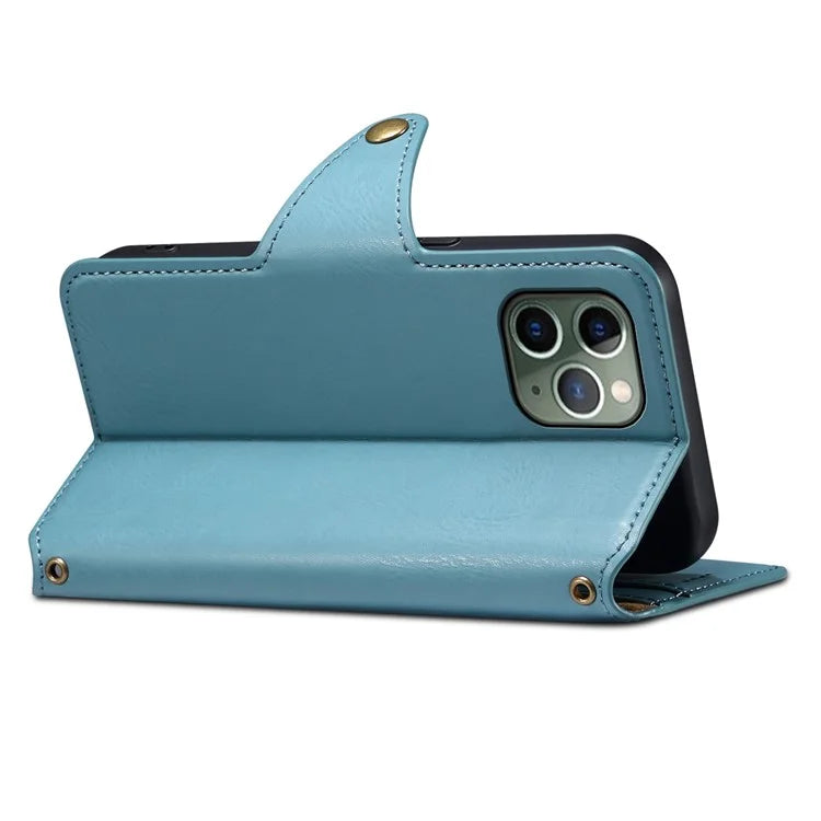 DENIOR For iPhone 11 Pro Case Cowhide Texture Wallet Anti-drop Leather Phone Cover