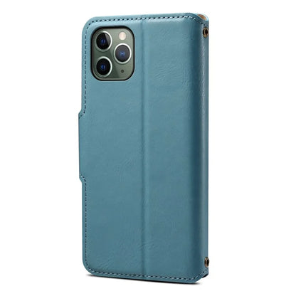 DENIOR For iPhone 11 Pro Case Cowhide Texture Wallet Anti-drop Leather Phone Cover