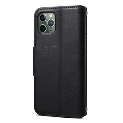 DENIOR For iPhone 11 Pro Case Cowhide Texture Wallet Anti-drop Leather Phone Cover