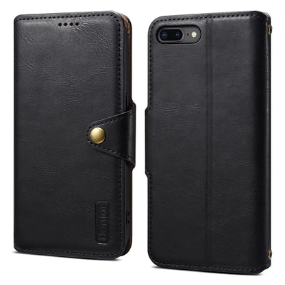 DENIOR For iPhone 7 Plus / 8 Plus Case Wallet Card Holder Cowhide Texture PU Leather Flip Cover