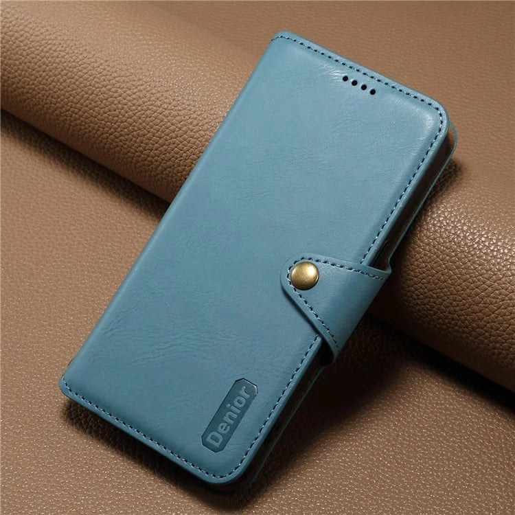 DENIOR For iPhone 7 Plus / 8 Plus Case Wallet Card Holder Cowhide Texture PU Leather Flip Cover