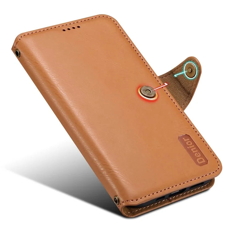DENIOR For iPhone 7 Plus / 8 Plus Case Wallet Card Holder Cowhide Texture PU Leather Flip Cover