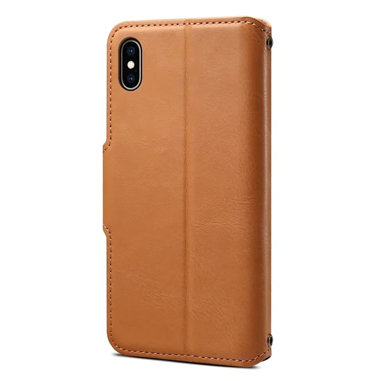 DENIOR For iPhone XS Max Case Wallet Stand Leather Phone Cover Protector