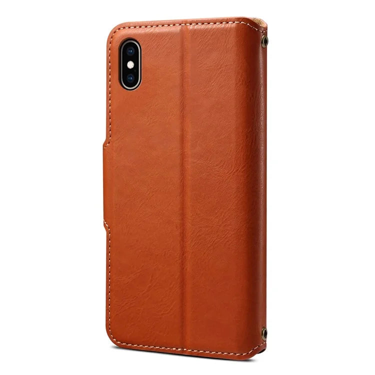 DENIOR For iPhone XS Max Case Wallet Stand Leather Phone Cover Protector