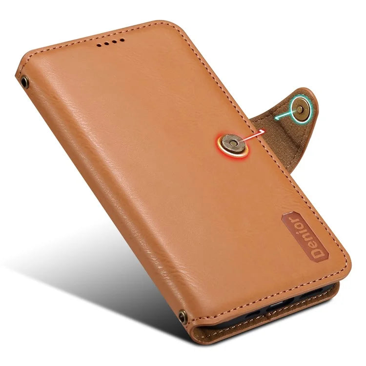DENIOR For iPhone X / XS 5.8 inch Case Card Slots Cowhide Texture Phone Cover