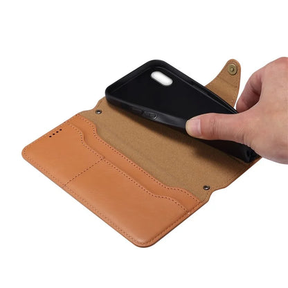 DENIOR For iPhone X / XS 5.8 inch Case Card Slots Cowhide Texture Phone Cover