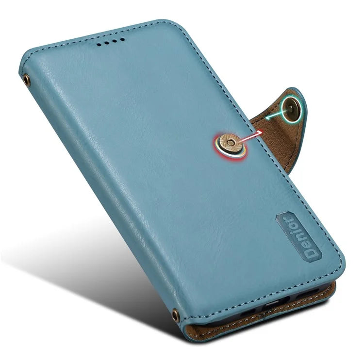 DENIOR For iPhone X / XS 5.8 inch Case Card Slots Cowhide Texture Phone Cover