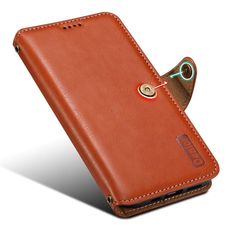 DENIOR For iPhone X / XS 5.8 inch Case Card Slots Cowhide Texture Phone Cover