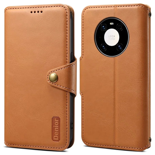 DENIOR For Huawei Mate 40 Pro 4G / Mate 40 Pro 5G Magnetic Phone Case Cowhide Texture Stand Cover