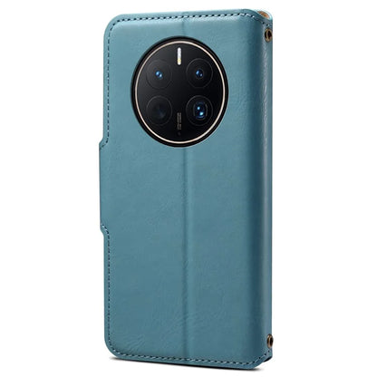 DENIOR For Huawei Mate 50 Pro 4G Wallet Case Cowhide Texture Leather + TPU Phone Cover
