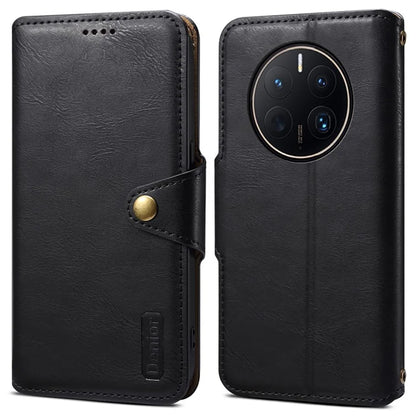 DENIOR For Huawei Mate 50 Pro 4G Wallet Case Cowhide Texture Leather + TPU Phone Cover