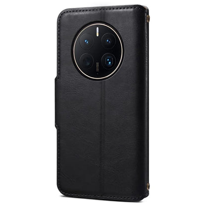 DENIOR For Huawei Mate 50 Pro 4G Wallet Case Cowhide Texture Leather + TPU Phone Cover