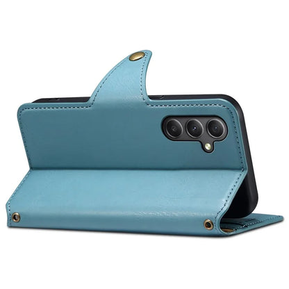 DENIOR For Samsung Galaxy A34 5G Phone Wallet Case Cowhide Texture PU Leather Cover