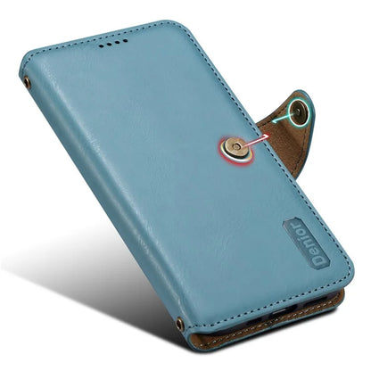 DENIOR For Samsung Galaxy A34 5G Phone Wallet Case Cowhide Texture PU Leather Cover