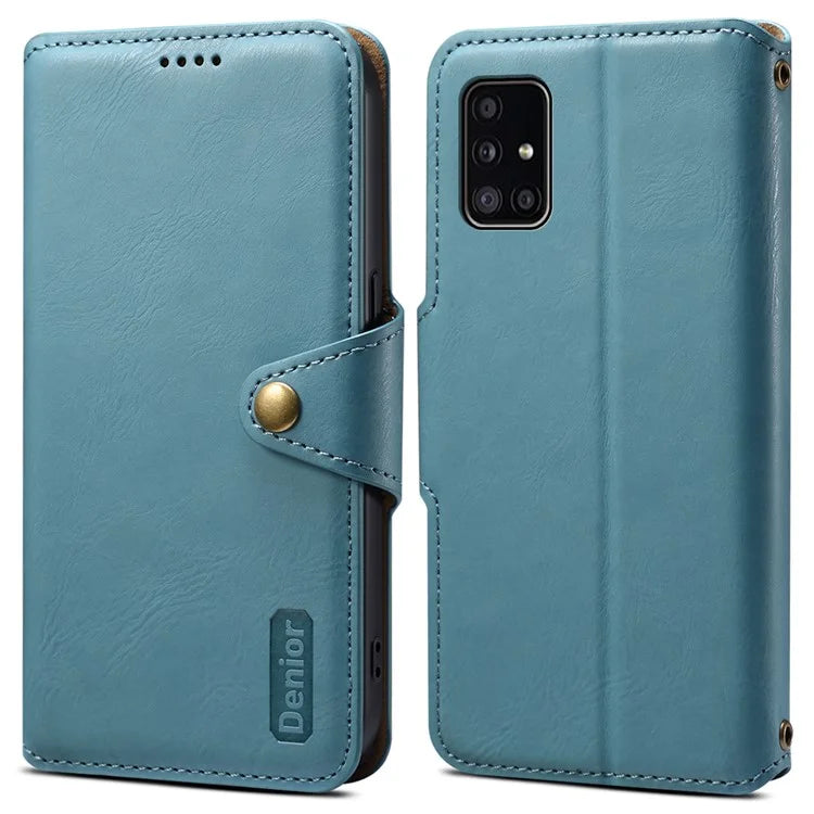 DENIOR For Samsung Galaxy A51 4G SM-A515 Case Leather Phone Cover with Wallet Stand