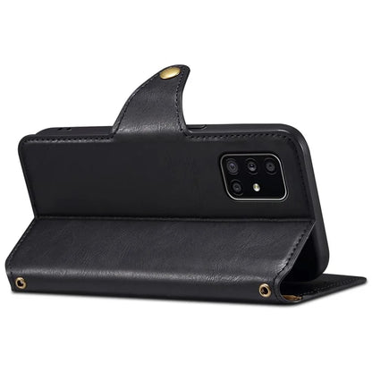 DENIOR For Samsung Galaxy A51 4G SM-A515 Case Leather Phone Cover with Wallet Stand