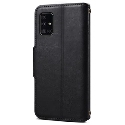 DENIOR For Samsung Galaxy A51 4G SM-A515 Case Leather Phone Cover with Wallet Stand