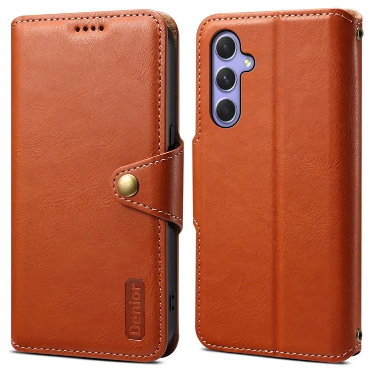 DENIOR For Samsung Galaxy A54 5G Wallet Phone Case Outer PU Leather Soft TPU Cover