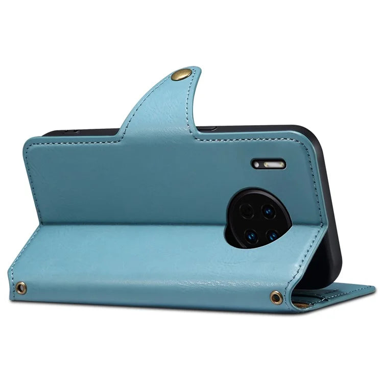 DENIOR For Huawei Mate 30 4G Leather Case Anti-scratch Wallet Phone Cover