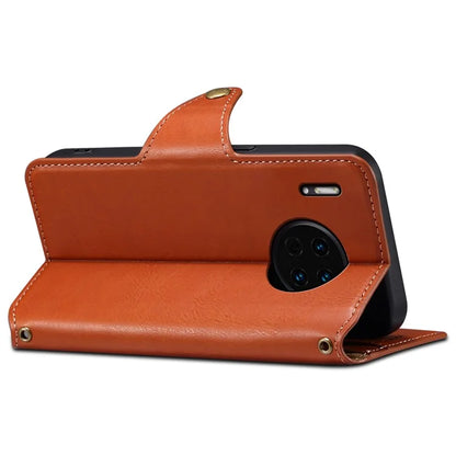 DENIOR For Huawei Mate 30 4G Leather Case Anti-scratch Wallet Phone Cover