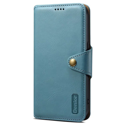 DENIOR For Samsung Galaxy A14 5G Phone Case Wallet Leather + TPU Cover Cowhide Texture