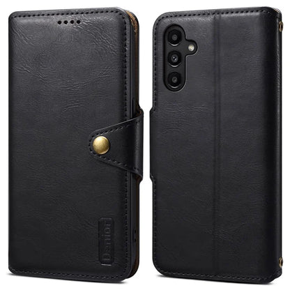 DENIOR For Samsung Galaxy A14 5G Phone Case Wallet Leather + TPU Cover Cowhide Texture