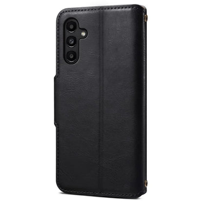 DENIOR For Samsung Galaxy A14 5G Phone Case Wallet Leather + TPU Cover Cowhide Texture