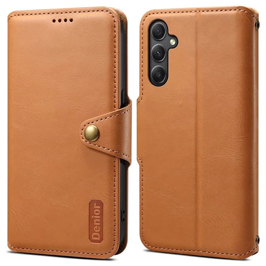 DENIOR For Samsung Galaxy A24 4G (162.1 x 77.6 x 8.3mm) Case Wallet PU Leather Flip Phone Cover