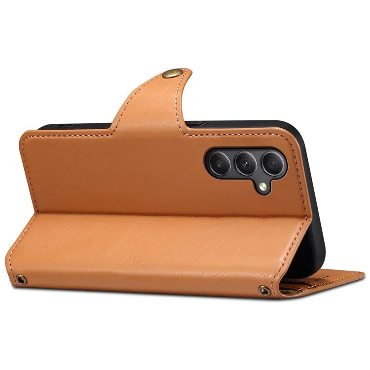 DENIOR For Samsung Galaxy A24 4G (162.1 x 77.6 x 8.3mm) Case Wallet PU Leather Flip Phone Cover