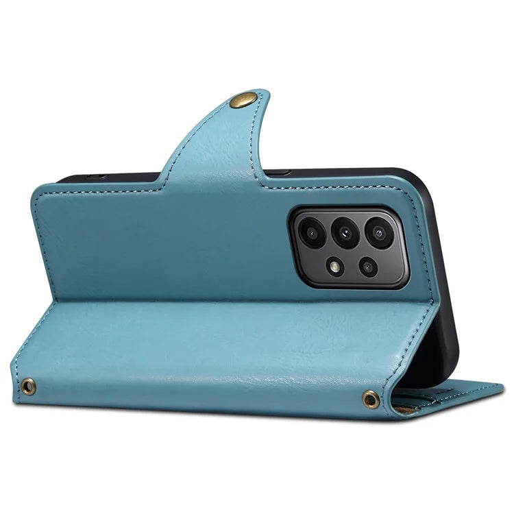 DENIOR For Samsung Galaxy A23 4G / A23 5G (Global Version) Leather Case Cowhide Texture Wallet Cover