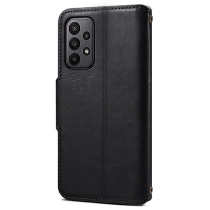 DENIOR For Samsung Galaxy A23 4G / A23 5G (Global Version) Leather Case Cowhide Texture Wallet Cover