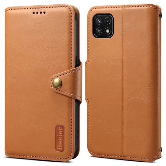 DENIOR For Samsung Galaxy A22 5G (EU Version) Wallet Case Stand Leather Phone Cover
