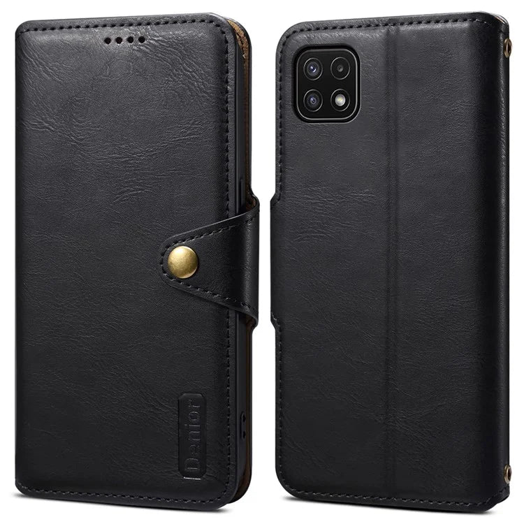 DENIOR For Samsung Galaxy A22 5G (EU Version) Wallet Case Stand Leather Phone Cover