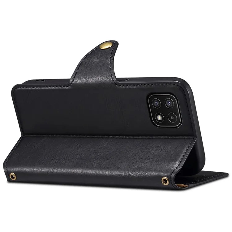 DENIOR For Samsung Galaxy A22 5G (EU Version) Wallet Case Stand Leather Phone Cover