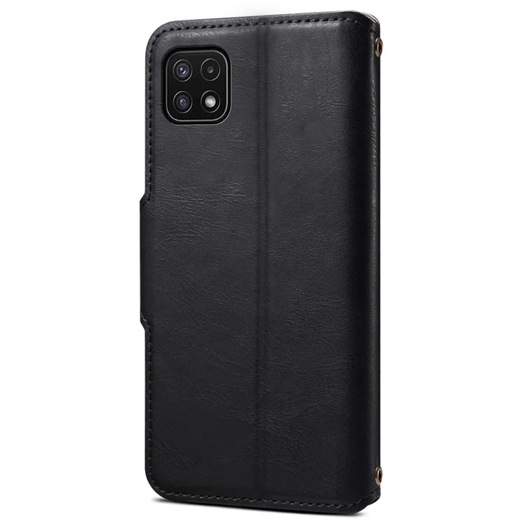 DENIOR For Samsung Galaxy A22 5G (EU Version) Wallet Case Stand Leather Phone Cover